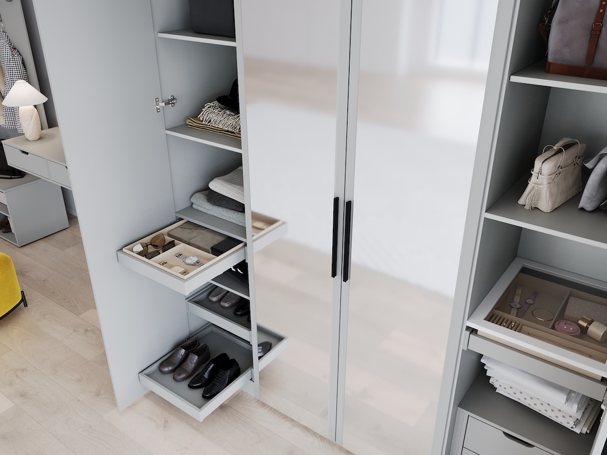 Шкаф распашной Даллас ,двухдверный ,серо-коричневый  